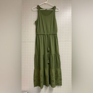 Nautica Women's Eyelet Midi
Dress Olive Green